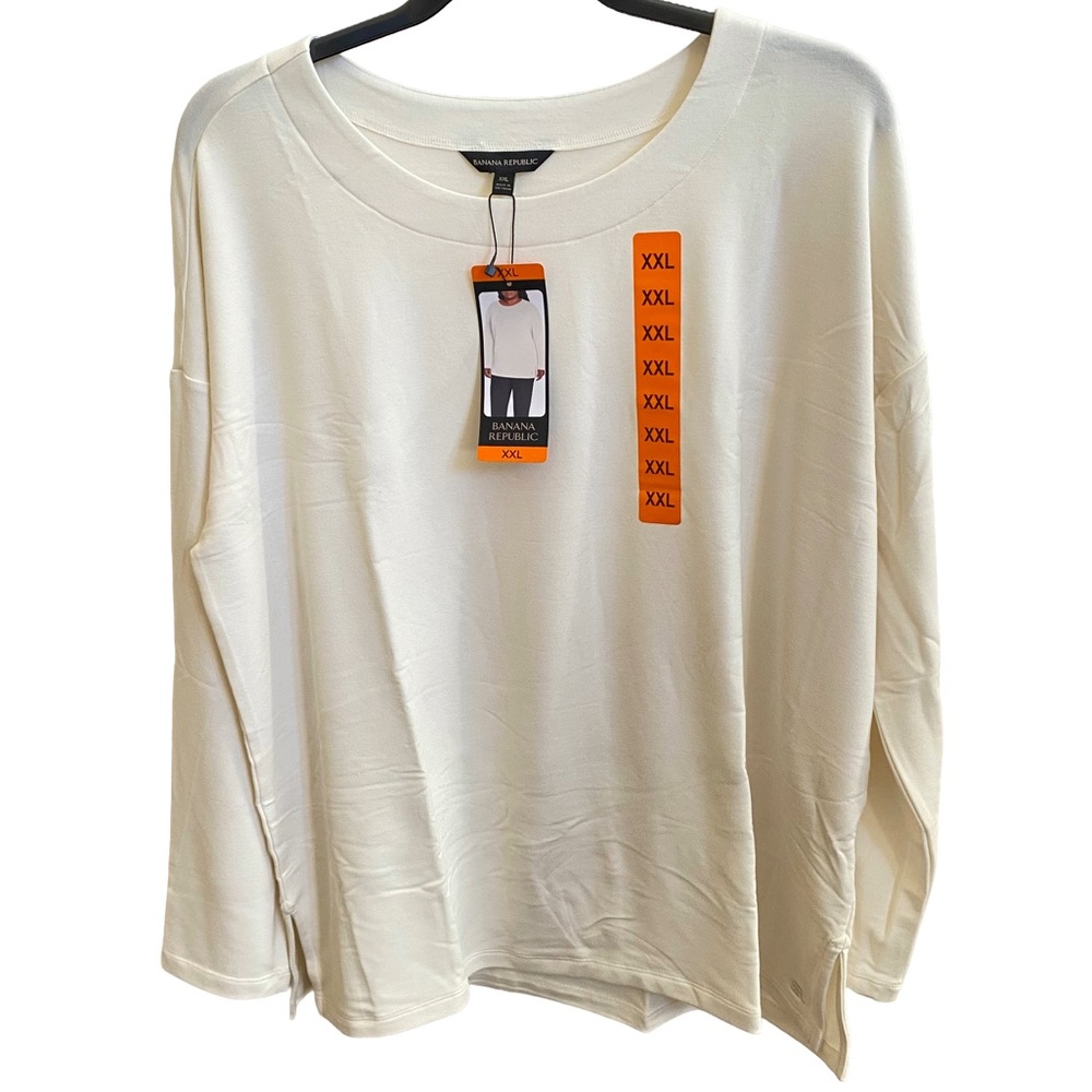 NWT 🤍 Banana Republic Ladies Long Sleeve Crewneck Top, Soft Knit XXL & 3X